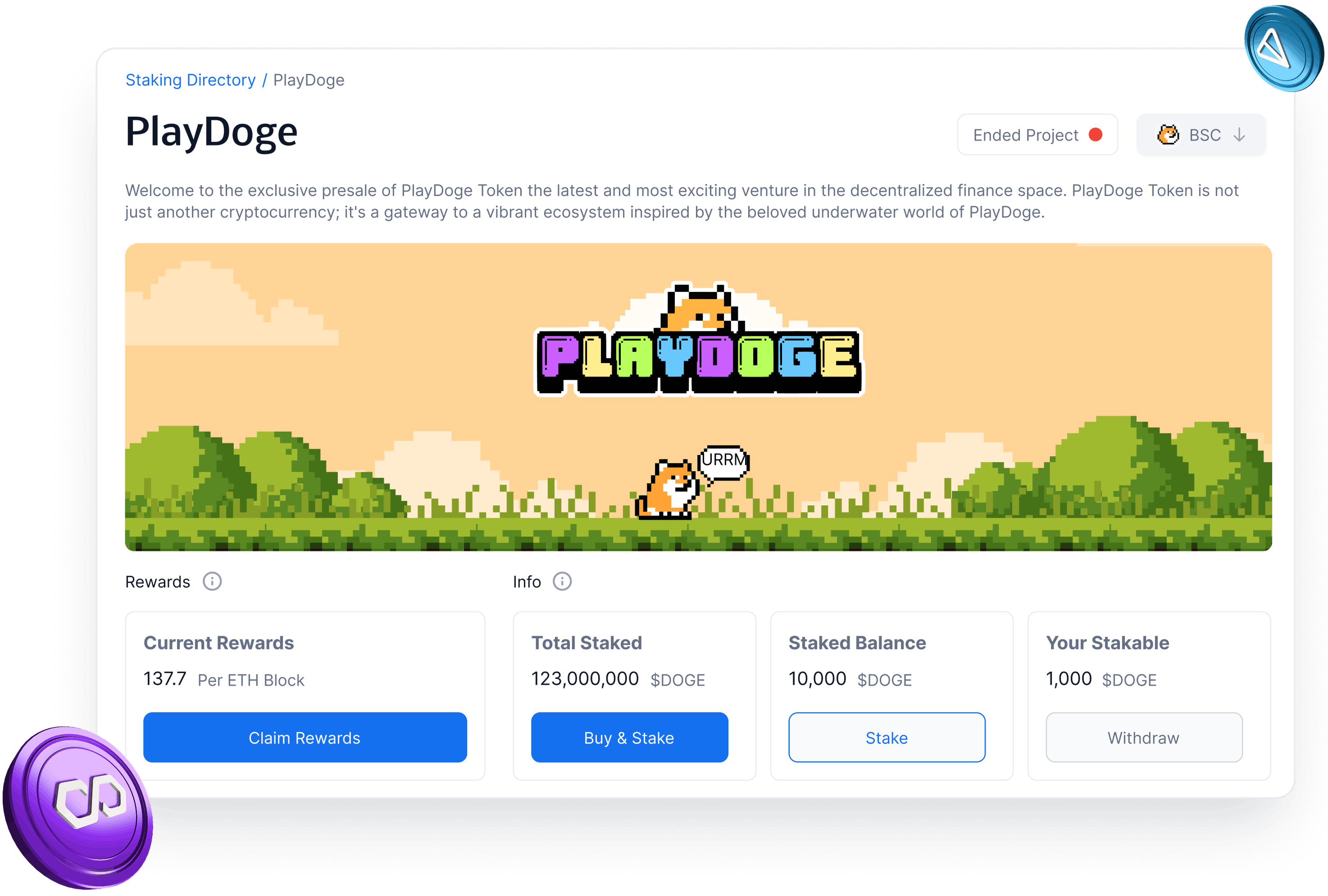 Playdoge Presale Staking